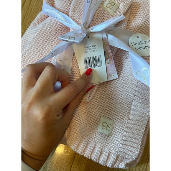 NWT Jessica Simpson Pink Blanket w/ Headband - Picture 2 of 4